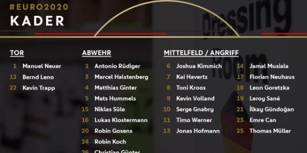 bob半岛体育平台-德国队号码乾坤大挪移！回归的穆勒竟然不再穿13号